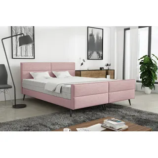 Polsterbett Doppelbett CREMONA 200x200cm Stoff Gemma Rosa ohne Matratze - Rosa
