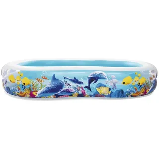 Bestway Family 262x157x46 Cm Ovaler Aufblasbarer Pool - Blue / White - 544L