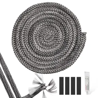 1 Stück Ofen Dichtschnur Dichtschnur Kamintür Ofendichtband Ofenrohr Dichtung Dichtungsband für Kaminofen Ofendichtung Feuerfest für Kamin 8mmX3m Dichtungsband für Kaminofen für Kamin