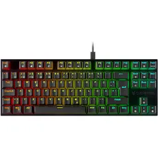 Oversteel - KOVAR USB Gaming TKL Tastatur, RGB beleuchtet, mechanischer Schalter Outemu Red, Anti-Ghosting, Deutsches Layout PC/MAC/Android