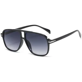 Long Keeper Retro Pilot Sonnenbrille Pilotenbrille Herren Damen Vintage Sonnenbrille Piloten 70er Klassisch Eckige Pilot Brille mit UV400 Schutz, 56MM