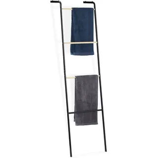 Relaxdays Handtuchleiter Metall Schwarz