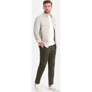 Ombre Clothing Chinos für Männer Sylven dunkles oliv L - Grün