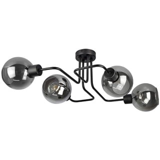 FKL DESIGN Home Deco Deckenlampe Pendellampe Hängelampe Wandlampe Tischlampe Leuchte Pendelleuchte Kugel Schwarz Grau Weiß Lampe aus Serie N100 verschiedene Varianten (N100-EK4)