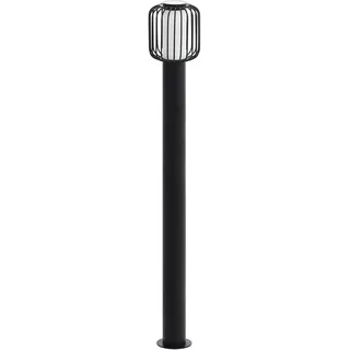 EGLO Außen Stehlampe Ravello, 1 flammige Außenleuchte, Standlampe aus verzinktem Stahl in Schwarz und Kunststoff in Weiß, Außenlampe mit E27 Fassung, IP44