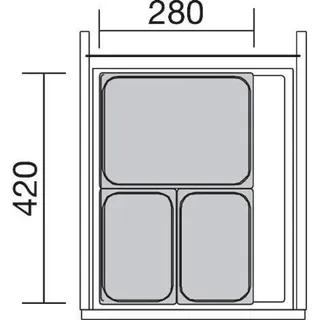 ninka eins2vier Set KB 450/Seitenwand 18 - 19 mm Dunkelgrau