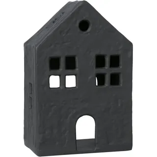 Villeroy & Boch - Black Xmas Windlicht Haus, 12x7x19 cm, Weihnachtsdekoration aus Metall, Schwarz