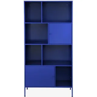 sweeek - Sideboard, industrielles Aufbewahrungsmöbel aus Stahl mit 8 Stauräumen - Blau - Blau