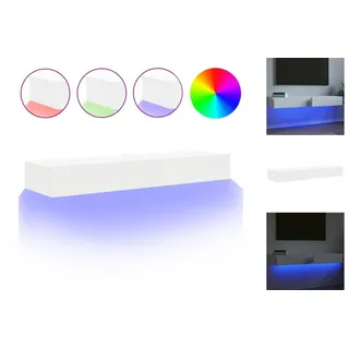 vidaXL TV-Schränke mit LED-Leuchten 2 Stk. Weiß 60x35x15,5 cm