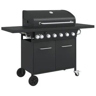 Gasgrill BBQ - Grillwagen mit 7 Brennern - Pulverbeschichteter Stahl - Große Grillfläche - Outdoor Grill für Garten - Armeegrün