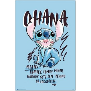 Stitch - Ohana - Disney Film Poster Plakat Druck - Größe 61x91,5 cm