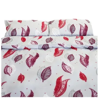 COFI Fleece Bettwäsche mit Federmotiv - Kuschelig und Weich aus 100% Polyester 200x200 cm