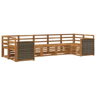 vidaXL Outdoor-Sofagarnitur 6 stk. Natur Massivholz Akazie - Braun