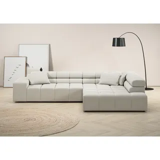 INOSIGN Ecksofa »Ancona incl. Kopfteilverstellung, OTTOs Choice, Breite 319cm, L-Form« wahlweise motorische Sitztiefenverstellung, auch in Cord + Easy Care, weiß