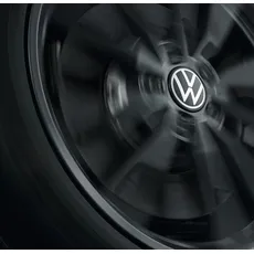 Volkswagen 000071213D Nabenkappe für LM-Felge, dynamisch, mit stehendem Logo im Fahrbetrieb