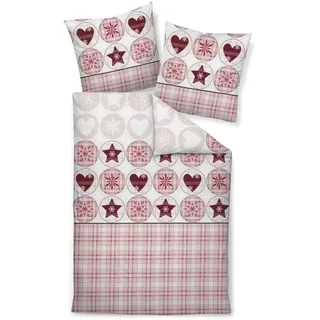 JANINE Bettwäsche Davos (155 x 220 cm, Schlaftextilien, Bettwäsche, Bettwäsche, Biber-Bettwäsche