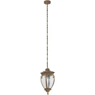 Maytoni Aussenleuchte , Schwarz, Goldfarben , Metall, Glas , 40x40x15 cm , Ce , höhenverstellbar, beliebig kürzbar, gleichmäßige Lichtverteilung , Lampen & Leuchten, Außenbeleuchtung, Außenleuchten