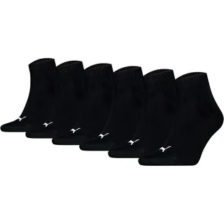 Puma Quarter Sneakersocken 6er Pack Schwarz 43-46