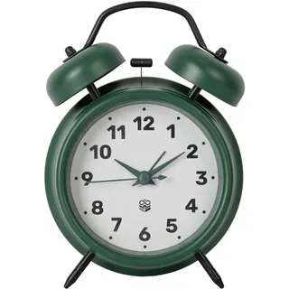 giftmarket Analoger Wecker ohne Ticken grün