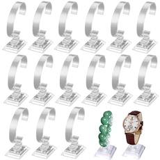 CHmiss 15 Stück Uhrenständer, transparent, für Uhren, Schmuck, aus transparentem Kunststoff, für Armbanduhren, Schmuck, Haus, Armband