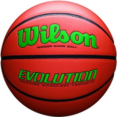 Wilson Evolution 295 Indoor Game Ball WTB0595XB701, Womens,Mens basketballs, orange, 7 EU