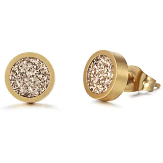 Kingka Ohrstecker Stardust goldfarben Edelstahl 8mm