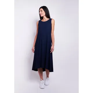 Midikleid SEIDEL MODEN, Damen, Gr. 48, N-Gr, blau (navy), Web, Obermaterial: 95% Viskose, 5% Elasthan, unifarben, normal Midi, Rundhals, Kleider Midikleid, ärmellos, aus Viskose - MADE IN GERMANY, Topseller