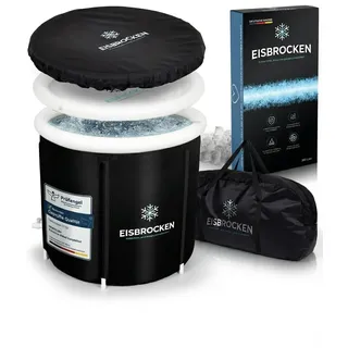 EISBROCKEN Eisbaden Tonne,Faltbare Eistonne 80 cm Ø mit 7 Schicht Isolierung, Indoor & Outdoor Kältebad für Sport & Entspannung, Regeneration & Erholung