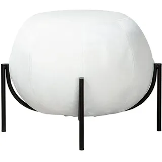 Casablanca modernes Design GILDE Hocker - Pouf Samt - Sitzhocker - Sitzpuff - weiß - H: 40 cm B: 59 cm T: 59cm 38937