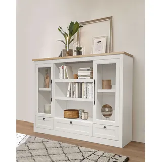 OTTO home Highboard 159 x 121 cm Weiß / Naturfarben