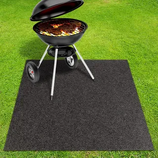 KARAT Grillmatte Bodenschutz - Grillteppich - Grillschutzmatte feuerfeste Unterlage für Gasgrill oder Holzkohlegrill BBQ Bodenschutzmatte Grill Matte für Outdoor & Balkon Dalton 100 x 200 cm