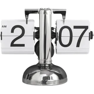 Ejoyous Tischuhr Flip Uhr Retro, Vintage mit Klappziffern, Mechanische Standuhr Dekowecker, lautlos ohne Ticken (White)