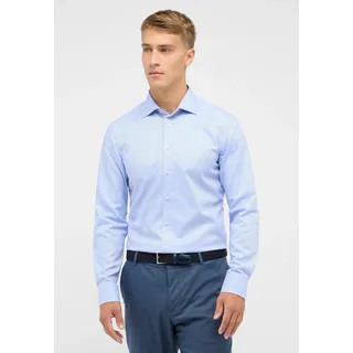 Langarmhemd ETERNA "SLIM FIT", Herren, Gr. 43, Normalgrößen, hellblau, 100% Baumwolle, schmal, Manschette, Hemden Langarmhemd, NON IRON (bügelfrei)