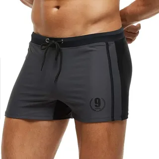 Arcweg Badehose Herren Eng Kurz Badeshorts mit Tunnelzug Schwimmhose Wassersport Kurze Hose UV Schutz Jungen Schwimmwear Grau XL(EU)-MarkeGröße XXL