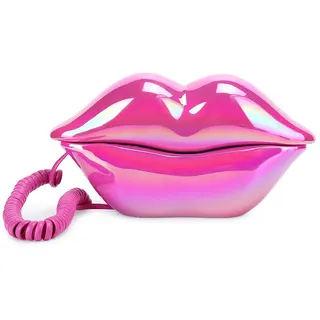 Tonysa WX-3016 Lippentelefon, Galvanisieren Rose Red Einzigartige Lippenform Home Phone Flocking Retro Support Nummer Aufbewahrungsschalter Telefon Dekoration für Home Hotel