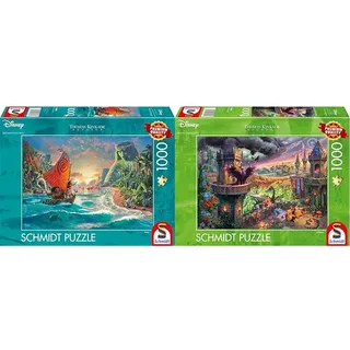 Schmidt Spiele 58030 Thomas Kinkade, Disney, Vaiana, Moana, 1000 Teile Puzzle, Normal & 58029 Thomas Kinkade, Disney, Maleficent, 1000 Teile Puzzle, Normal