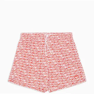 Emporio Armani Herren Mid Boxer Badehose, Rot/Weiß, L/XL