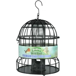 Supa Premium Wildvogelkäfig Samen- & Sonnenblumen-Herz-Futterstation, schreckt Eichhörnchen und größere Vögel wie Tauben & Tauben ab