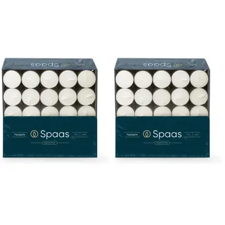SPAAS Teelichter 75er-Pack, ± 6 Stunden - weiß (Packung mit 2)