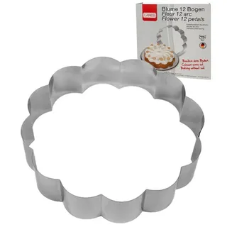 LARES Edelstahl-Tortenring Blume 12 Bogen Edelstahl rostfrei 27 cm