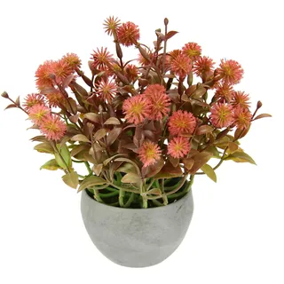 I.GE.A. Kunstpflanze Margerite im Topf Künstliche Blumen Blütenbusch Busch Tischdeko Pflanze Kunstblumen Deko Pflanze Buchs Blumenschmuck