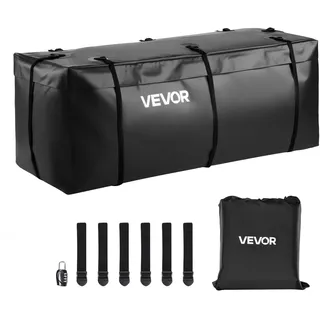 Vevor Gepäckträgertasche für Anhängerkupplung aus wasserdichtes 840D-PVC (0,453 m3), Gepäcktasche zur Aufbewahrung auf der Ladefläche von Lkws mit verstärkten Gurten für PKW SUVs Vans Schwarz