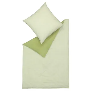 ESPRIT home Nano-Seersucker Bettwäsche-Garnitur Caja Größe 135x200 + 80x80 cm Farbe grün-090 - Grün