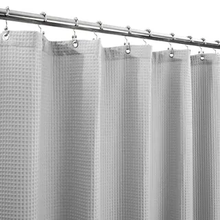 Barossa Duschvorhang aus Baumwolle, Farben und Größen 72 Wx72H, Grau | Schwerer Stoff, Baumwollmischung, Hotel-Luxus-Spa, maschinenwaschbar, 183 x 183 cm, langer Stoffvorhang für Badezimmer
