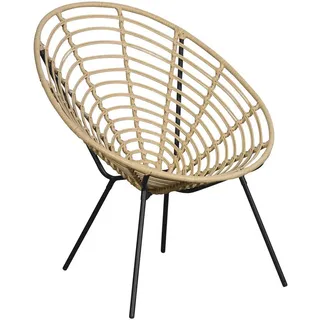 ebuy24 Loungesessel Relax Rattan Naturfarben , Metall , 74x87x81 cm , Gartenmöbel, Loungemöbel, Loungesessel