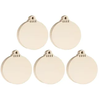 Ideen mit Herz Baumschmuck Kugeln aus Holz | Rohlinge | Anhänger zum Anmalen | Christbaumkugeln | Deko für den Tannenbaum | 9,3 x 7,9 cm | flach | 1,7 mm stark | 50 Stück
