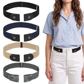 Aomig Gürtel Ohne Schnalle, Elastischer Justierbar Unsichtbarer Gürtel | Dehnbarer Stretchgürtel für Damen und Herren, Justierbar Schnallenfreier Gurtel für Jeans Hosen Kleid