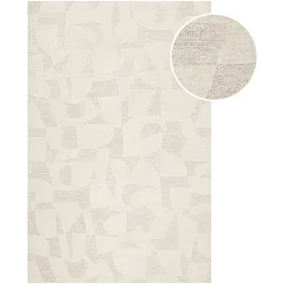 WECON HOME Ocean State Wollteppich 160 x 230 cm Beige/Weiß