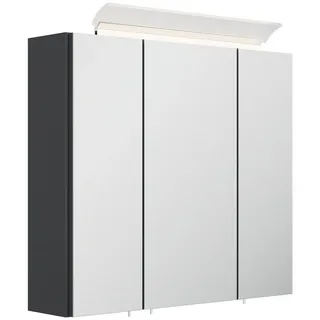 Posseik Spiegelschrank 70 cm grau mit LED