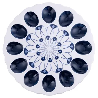 Eierteller aus Keramik, geometrisches Design, 2 Stück